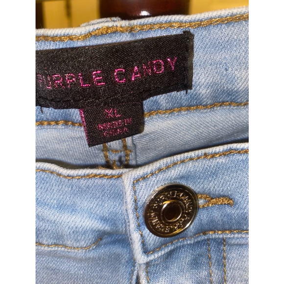 Women's Purple Candy Jeans, XL, Blue - Picture 2 of 6